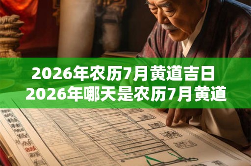 2026年农历7月黄道吉日 2026年哪天是农历7月黄道吉日 2026年农历7月黄道吉日 2026年哪天是农历7月黄道吉日