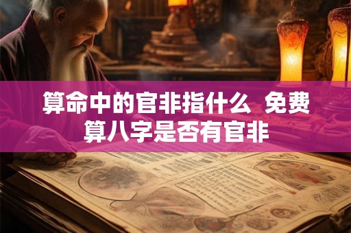 算命中的官非指什么  免费算八字是否有官非