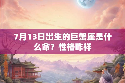 7月13日出生的巨蟹座是什么命？性格咋样