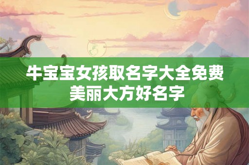 牛宝宝女孩取名字大全免费 美丽大方好名字