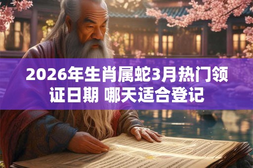 2026年生肖属蛇3月热门领证日期 哪天适合登记