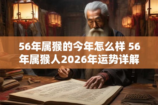 56年属猴的今年怎么样 56年属猴人2026年运势详解