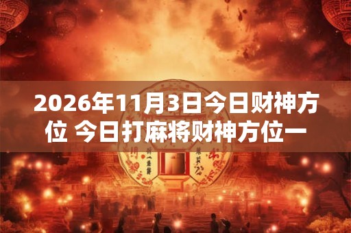 2026年11月3日今日财神方位 今日打麻将财神方位一览表