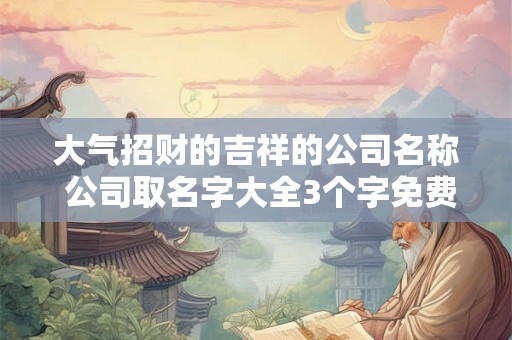 大气招财的吉祥的公司名称 公司取名字大全3个字免费