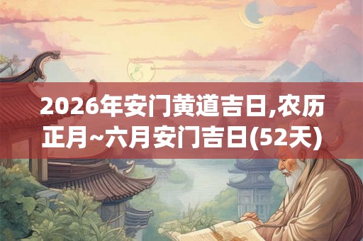2026年安门黄道吉日,农历正月~六月安门吉日(52天) 2026年安门黄道吉日,农历正月~六月安门吉日(52天)