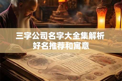 三字公司名字大全集解析 好名推荐和寓意