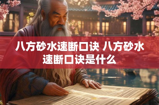 八方砂水速断口诀 八方砂水速断口诀是什么 八方砂水速断口诀 八方砂水速断口诀是什么