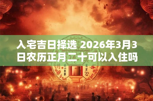 入宅吉日择选 2026年3月3日农历正月二十可以入住吗 入宅吉日择选 2026年3月3日农历正月二十可以入住吗