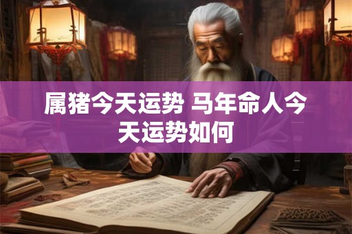 属猪今天运势 马年命人今天运势如何 属猪今天运势 马年命人今天运势如何