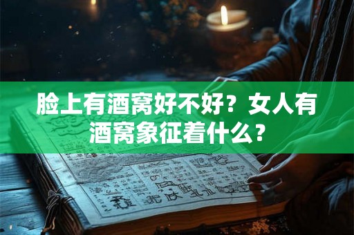 脸上有酒窝好不好？女人有酒窝象征着什么？