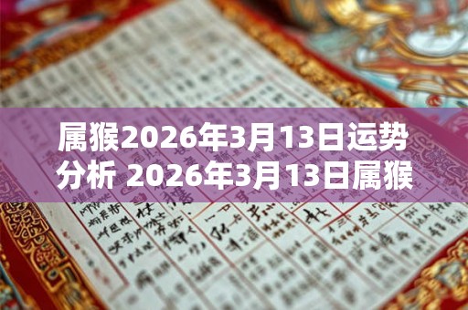 属猴2026年3月13日运势分析 2026年3月13日属猴运气详解