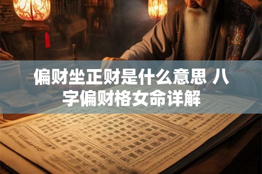 偏财坐正财是什么意思 八字偏财格女命详解 偏财坐正财是什么意思 八字偏财格女命详解