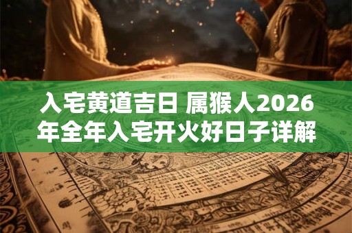 入宅黄道吉日 属猴人2026年全年入宅开火好日子详解
