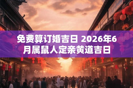 免费算订婚吉日 2026年6月属鼠人定亲黄道吉日