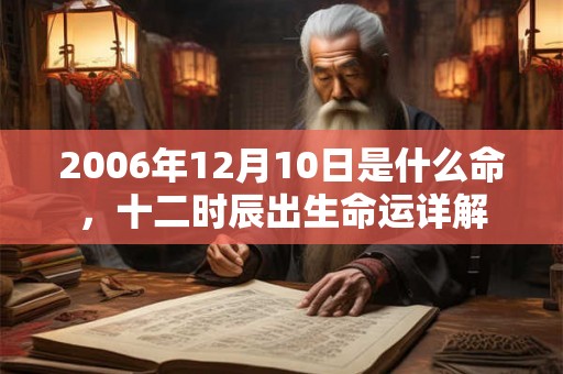 2006年12月10日是什么命,十二时辰出生命运详解 2006年12月10日是什么命,十二时辰出生命运详解