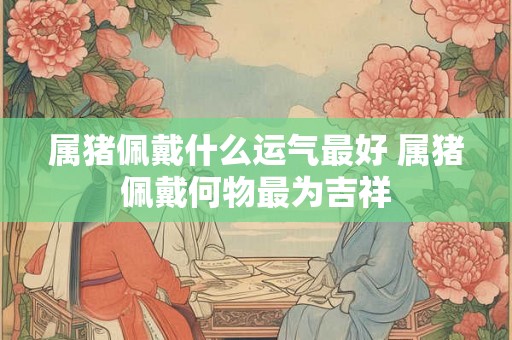 属猪佩戴什么运气最好 属猪佩戴何物最为吉祥