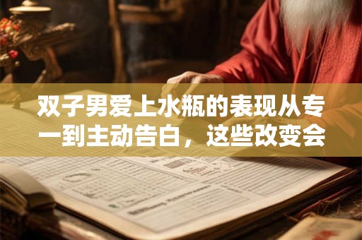 双子男爱上水瓶的表现从专一到主动告白，这些改变会让你惊喜
