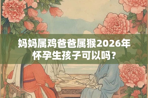 妈妈属鸡爸爸属猴2026年怀孕生孩子可以吗？