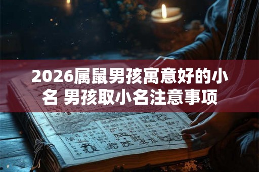 2026属鼠男孩寓意好的小名 男孩取小名注意事项