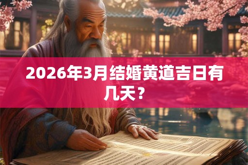 2026年3月结婚黄道吉日有几天? 2026年3月结婚黄道吉日有几天?