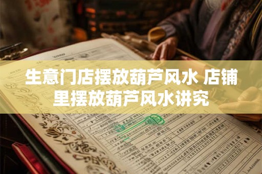生意门店摆放葫芦风水 店铺里摆放葫芦风水讲究 生意门店摆放葫芦风水 店铺里摆放葫芦风水讲究