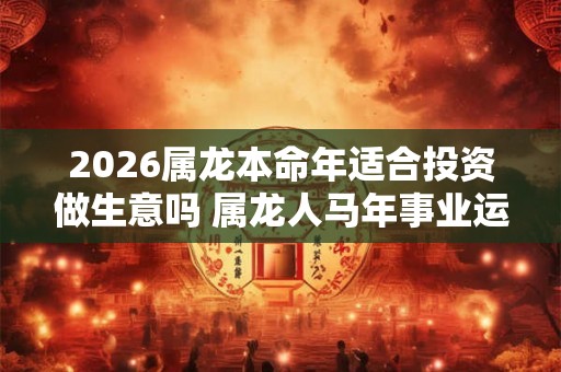 2026属龙本命年适合投资做生意吗 属龙人马年事业运势如何