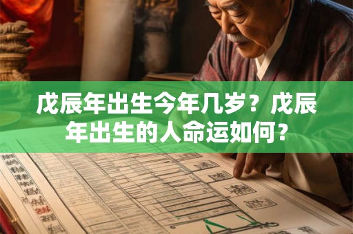 戊辰年出生今年几岁？戊辰年出生的人命运如何？