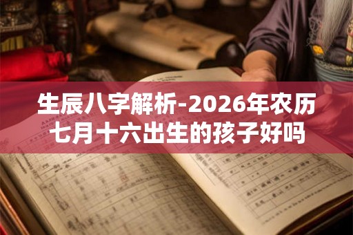 生辰八字解析-2026年农历七月十六出生的孩子好吗