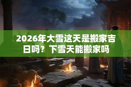 2026年大雪这天是搬家吉日吗?下雪天能搬家吗 2026年大雪这天是搬家吉日吗?下雪天能搬家吗