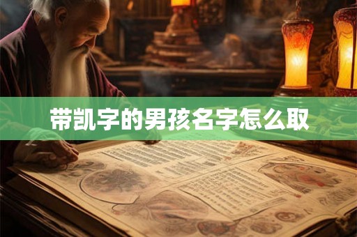 带凯字的男孩名字怎么取