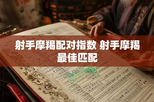射手摩羯配对指数 射手摩羯最佳匹配