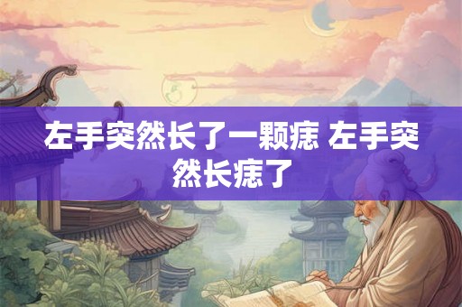 左手突然长了一颗痣 左手突然长痣了