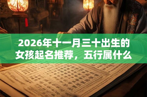 2026年十一月三十出生的女孩起名推荐，五行属什么