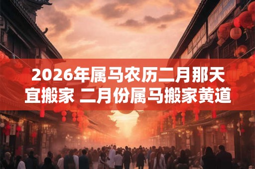 2026年属马农历二月那天宜搬家 二月份属马搬家黄道吉日