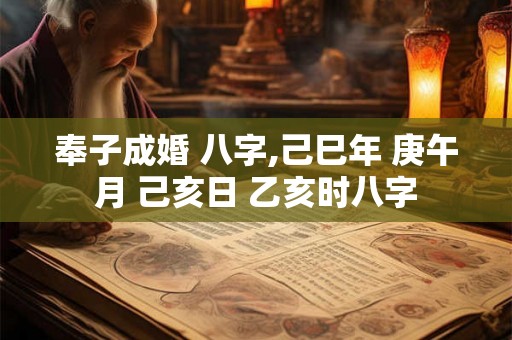 奉子成婚 八字,己巳年 庚午月 己亥日 乙亥时八字