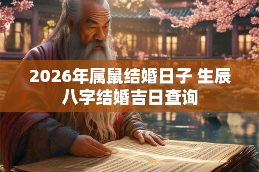 2026年属鼠结婚日子 生辰八字结婚吉日查询