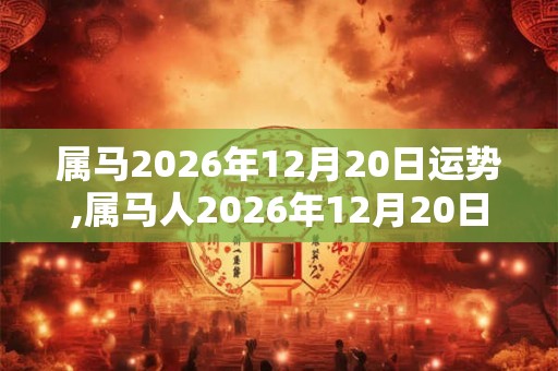 属马2026年12月20日运势,属马人2026年12月20日财运,生肖马2026年12月20日运势