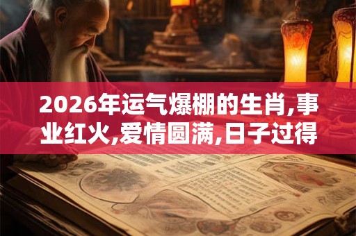 2026年运气爆棚的生肖,事业红火,爱情圆满,日子过得风生水起