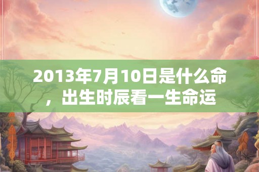 2013年7月10日是什么命，出生时辰看一生命运
