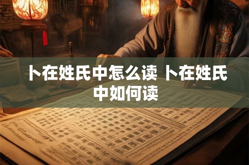 卜在姓氏中怎么读 卜在姓氏中如何读 卜在姓氏中怎么读 卜在姓氏中如何读