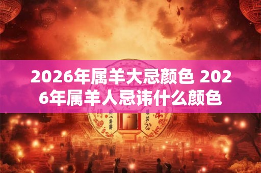 2026年属羊大忌颜色 2026年属羊人忌讳什么颜色