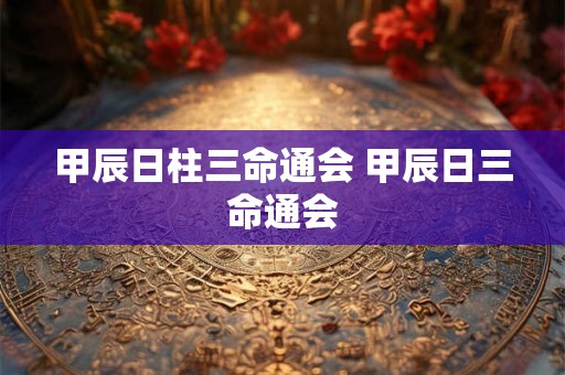 甲辰日柱三命通会 甲辰日三命通会