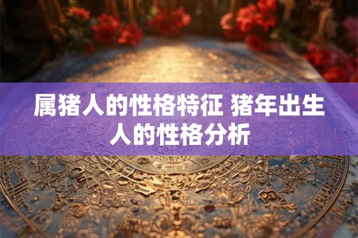 属猪人的性格特征 猪年出生人的性格分析