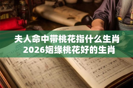 夫人命中带桃花指什么生肖  2026姻缘桃花好的生肖