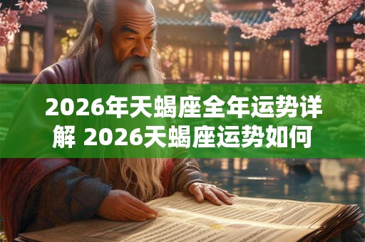 2026年天蝎座全年运势详解 2026天蝎座运势如何 2026年天蝎座全年运势详解 2026天蝎座运势如何