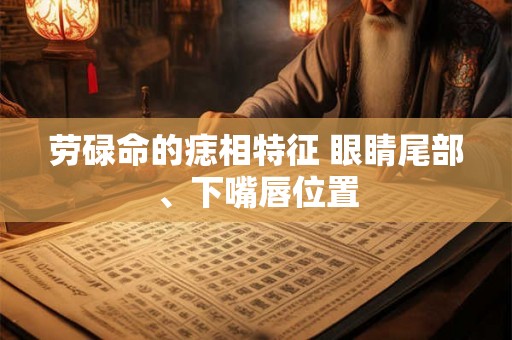 劳碌命的痣相特征 眼睛尾部、下嘴唇位置