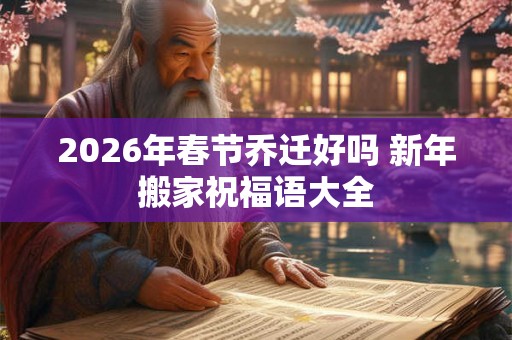 2026年春节乔迁好吗 新年搬家祝福语大全