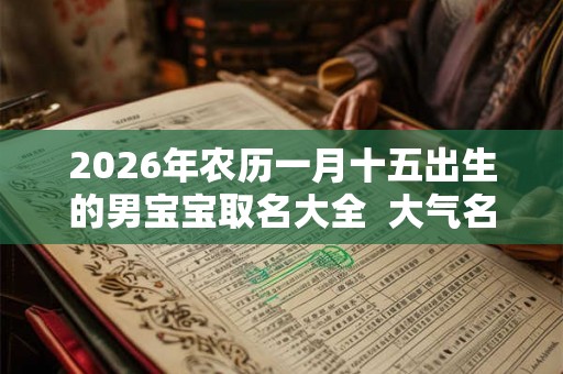 2026年农历一月十五出生的男宝宝取名大全  大气名字