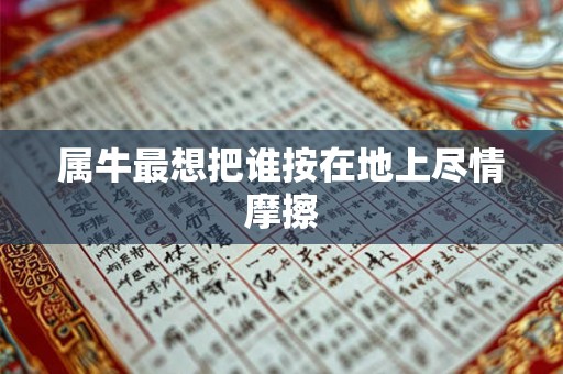 属牛最想把谁按在地上尽情摩擦