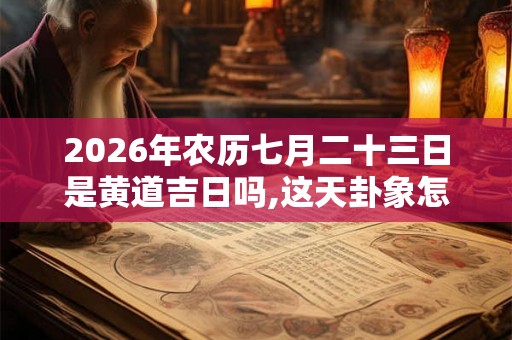 2026年农历七月二十三日是黄道吉日吗,这天卦象怎样？